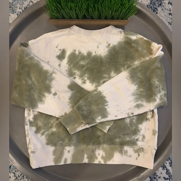 VELVET By Graham & Spencer True Tie Dye Soft Fleece Sweatshirt Green Small - Picture 4 of 7